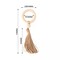 4 Natural Cream Round Wooden Napkin Rings Beaded Woven Jute Tassels Party Events